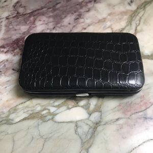 Black Snake Skin Print Makeup Clutch/Case